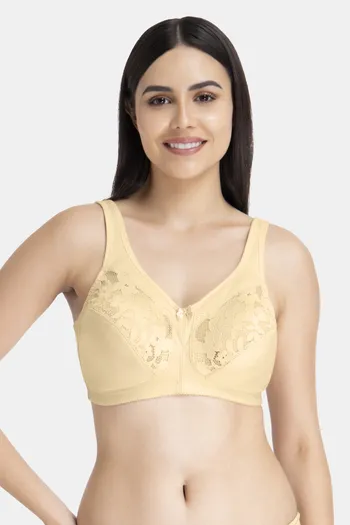 Buy Amante Double Layered Non Wired Full Coverage Super Support Bra - Winter Wheat